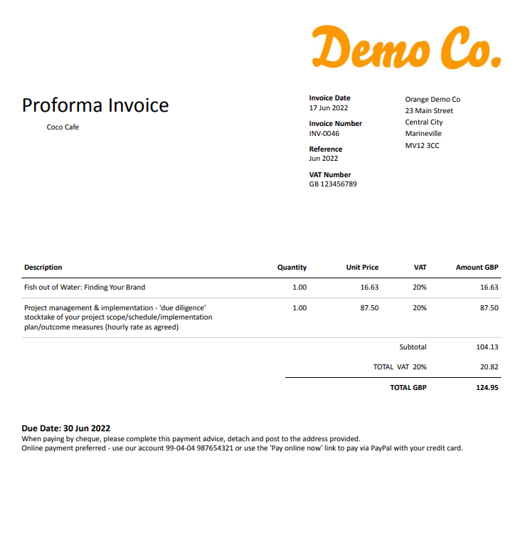 Proforma Invoice